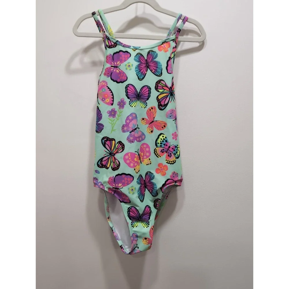 The Children's Place Girls Swimsuit Bathingsuit Size 10-12y Butterflies